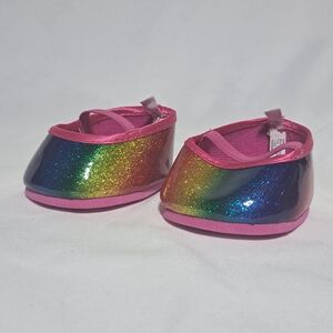 Build a Bear Rainbow Slip‎ on Ballet Flats Sparkly Sandals for Plush Animal